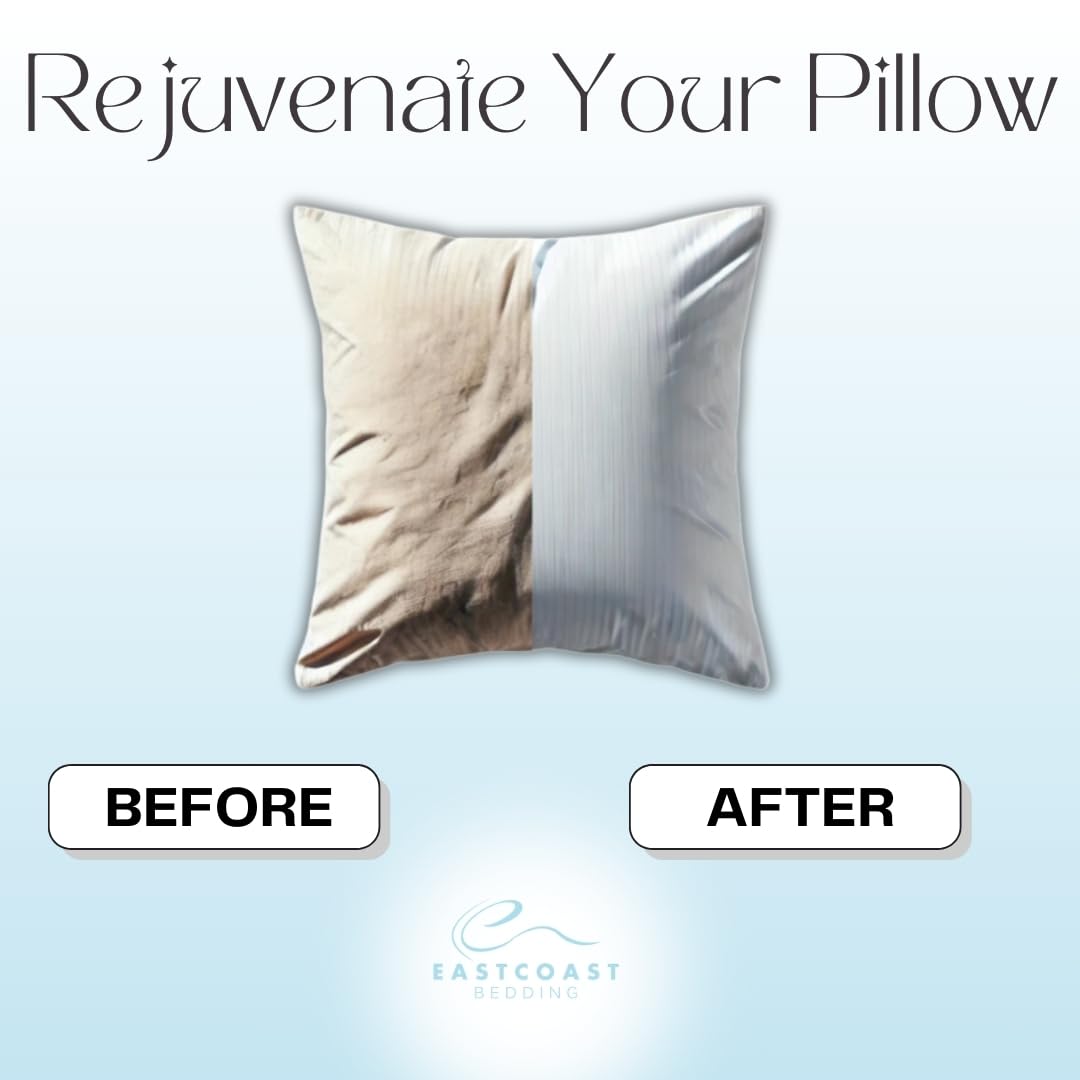 East Coast Bedding | 100% Cotton Replacement Pillow Shell | DIY Pillow Casing | Empty Cover for Custom Filling | Sew-to Close Design | 250TC, 16x16 inch, Solid White