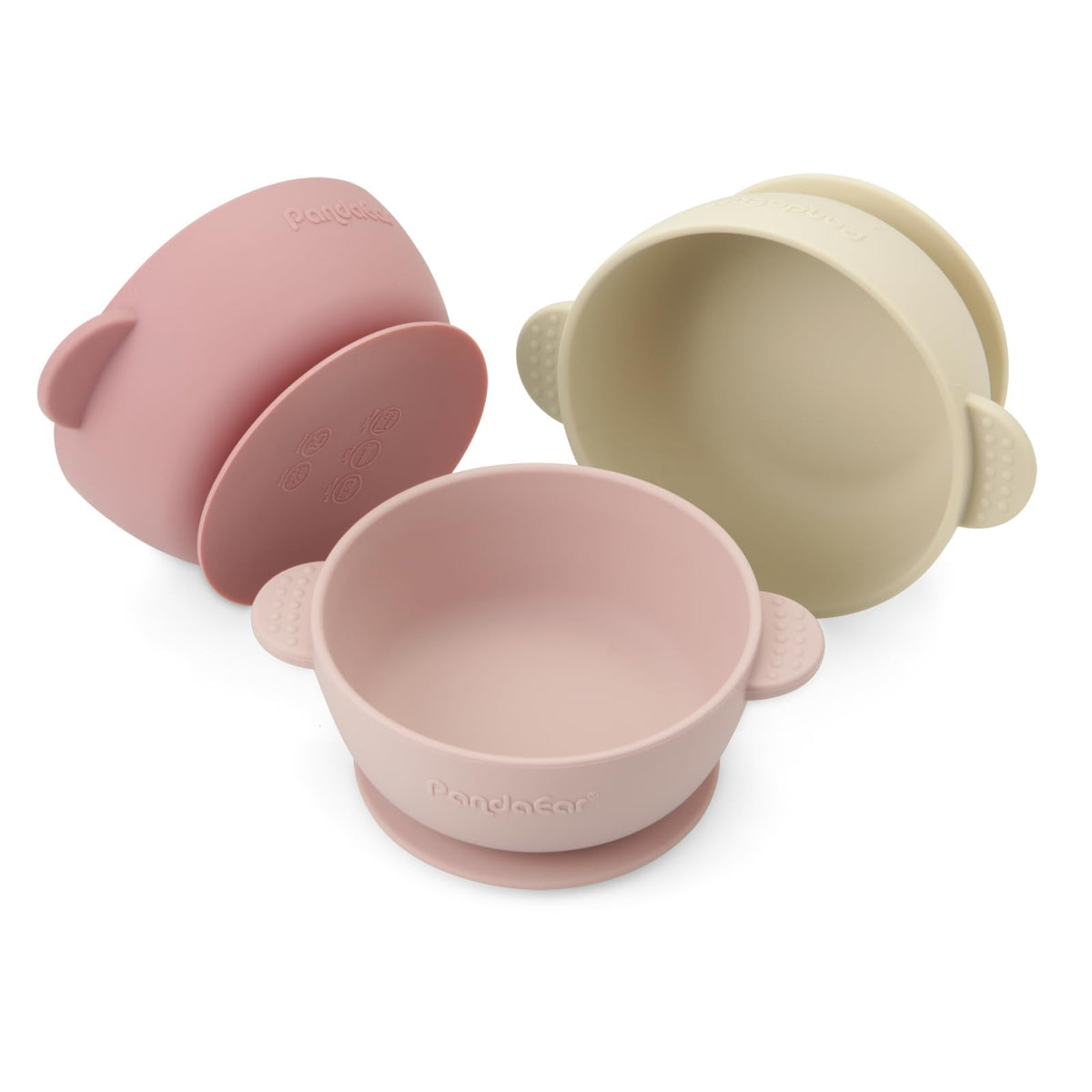 PandaEar 3 Pack Baby Bowls with Suction| Stay Put Silicone Food Bowl for Babies Kids Toddlers Infants| Food Grade Soft Safe BPA-Free Silicone (Multi-Color)