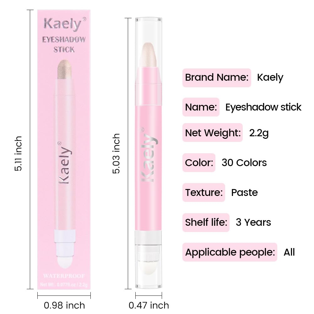 evpct 2Pcs Cream Eye Shadow Brightener Sticks Set for Eyes Waterproof, Champagne Shimmer & Pearl Shimmer Cream Eyeshadow Applicator Stick Long Lasting Pigmented Eye Makeup sombras en crema para ojos