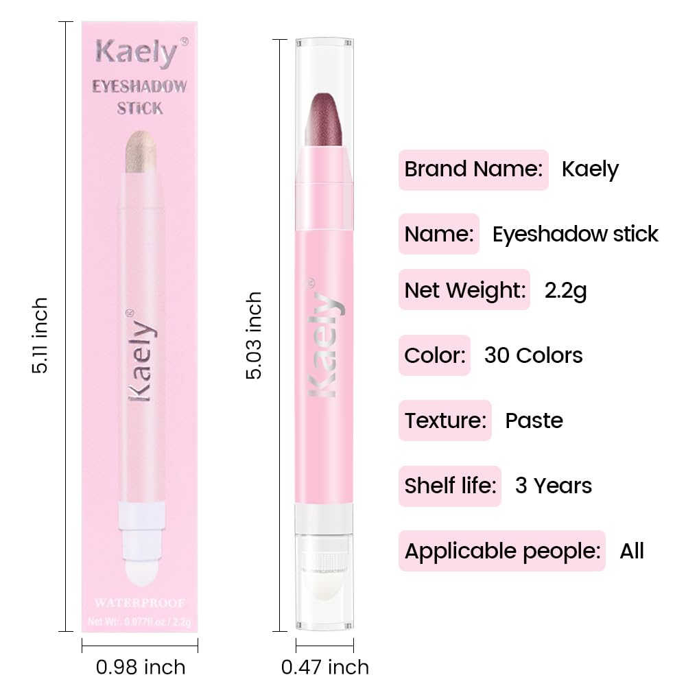 evpct 2Pcs Cream Eye Shadow Brightener Sticks Set for Eyes Waterproof, Putty Matte & Orchid Shimmer Cream Eyeshadow Applicator Stick Long Lasting Pigmented Eye Makeup sombras en crema para ojos 23+26