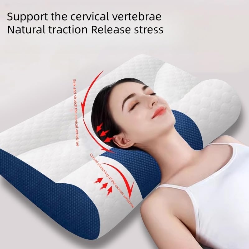 Ultra Fire Cervical Care Pillow - Ergonomic Pillow with Cervical Traction & Neck Support Pillows for Sleeping, Orthopedic Contour Cervical Pillow for All Positions (1, Green, 60 * 40cm)