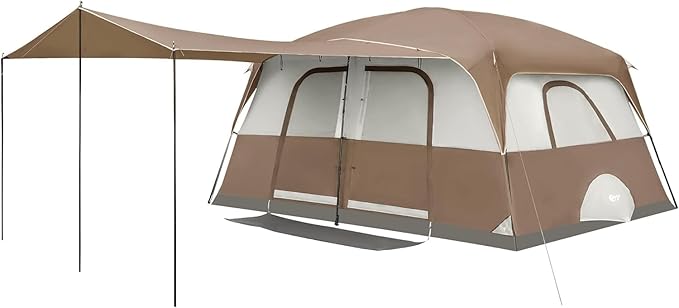 PORTAL 6 | 8 | 10 Person Family Camping Tent with Porch, Big Family Camping Tent with Tall Height, Good Ventilation, Water Resitant Large Tent for Outdoor Camping, Backyard