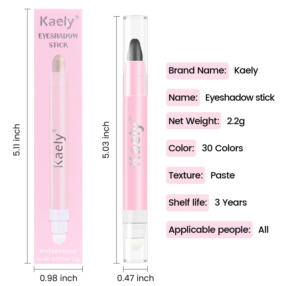 evpct 2Pcs Cream Eye Shadow Brightener Sticks Set for Eyes Waterproof, Dazzling Grey & Pearl Black Shimmer Cream Eyeshadow Applicator Stick Pigmented Eye Makeup sombras en crema para ojos 02+03