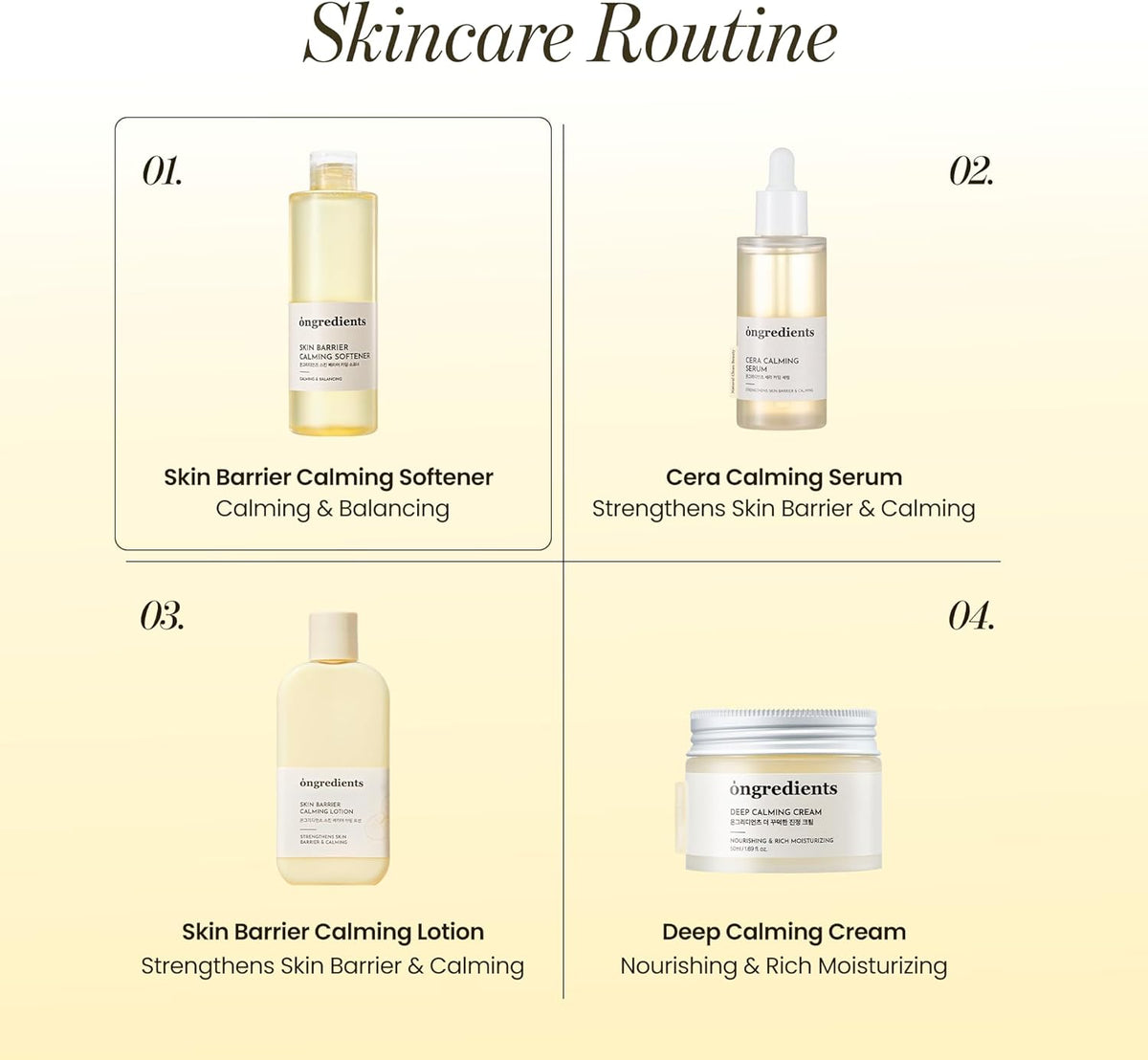 ONGREDIENTS Skin Barrier Calming Softener | Daily Soothing Toner for Dry, Sensitive Skin | Panthenol, Hyaluronic Acid, Ceramide, Hydrating, pH Balancing | Vegan, Korean Skin Care 250ml / 8.45 fl Oz