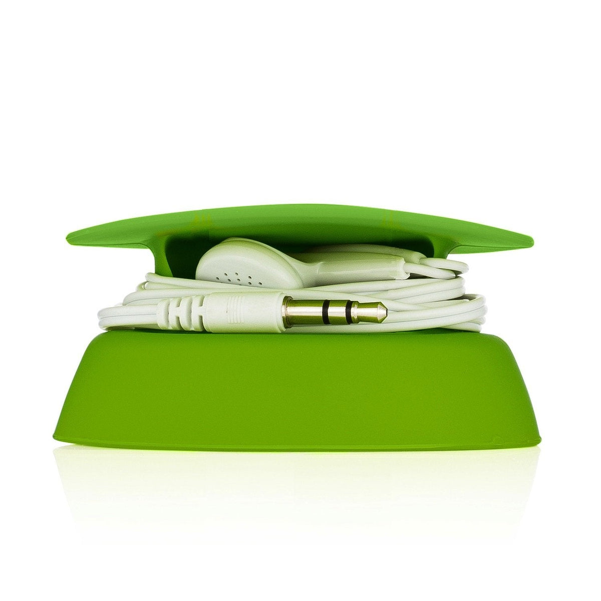 Budley - Tangle-Free Earphone/Earbud Case, Compact Storage System, Silicone (Lime, Set of 1)