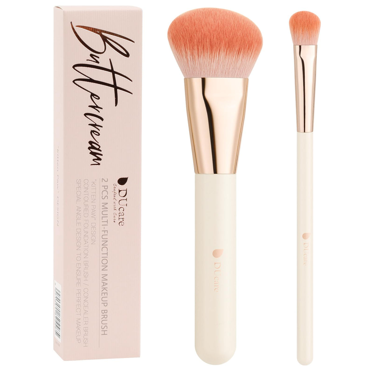 DUcare Foundation Contoured Brush - Concealer Brush Under-Eye Concealing and Contouring Makeup Brushes - Face Brush For Liquid Or Cream Foundations