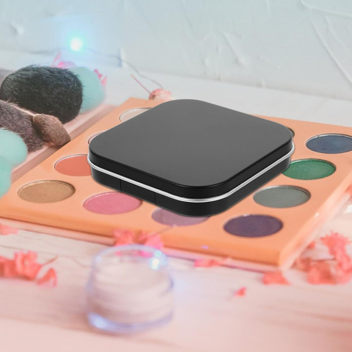 Makeup Pallet Magnetic Travel Containers Eyeshadow Palettes 2pcs Empty Eyeshadow empty eyeshadow empty makeup makeup Makeup Empty Empty Eyeshadow Containers Makeup Pallet Black Eyeshadow