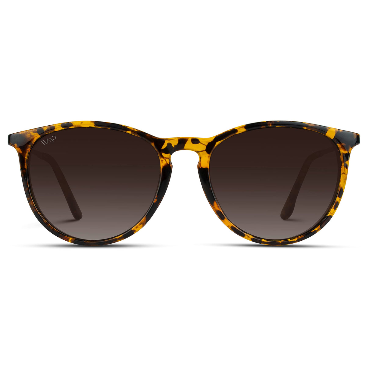 WearMe Pro Women's Round Sunglasses with Polarized UV Protection, Trendy Retro Designer Style (Tortoise Frame/Brown Lens)