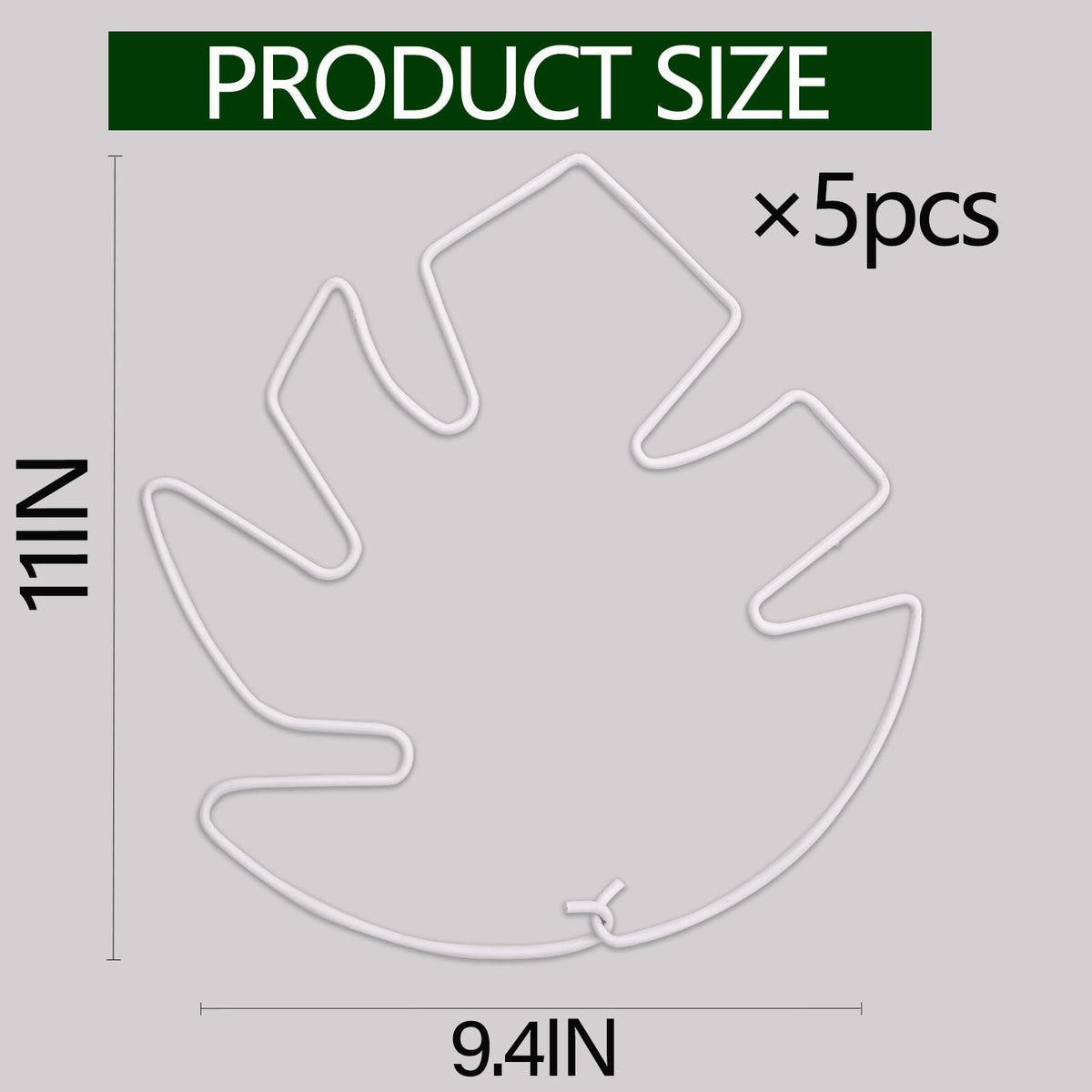 Yohsnor 5PCS Monstera Plant Stem Support White - 11x9.4 inches, Durable Adjustable Leaf Supports for Indoor Plants, Fishbone Cactus Stake Holder for Garden Stability