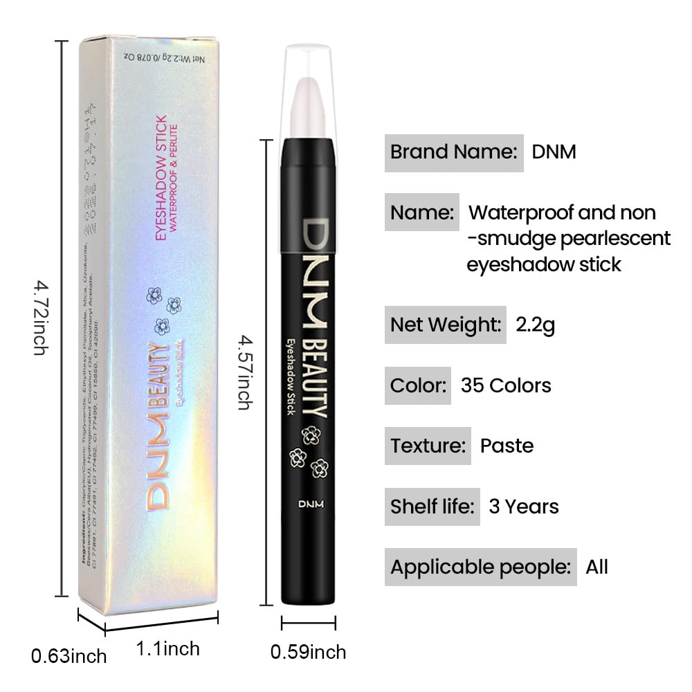 evpct Pearl Shimmer Cream Eye Shadow Brightener Sticks Set for Eyes, Pearl Shimmery Matte Pencil Eye shadow Applicator Stick Pen Palette Makeup Waterproof sombras en crema para ojos 18#