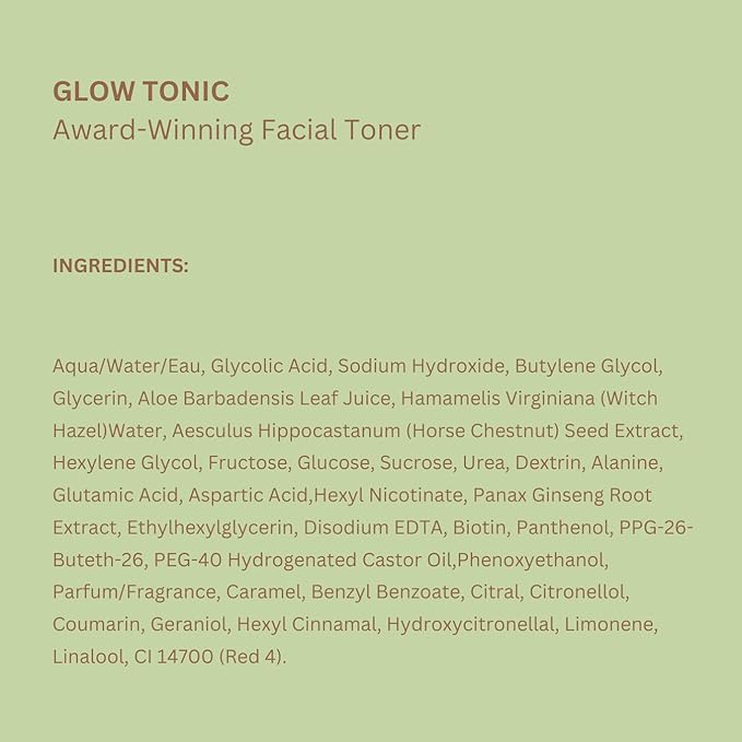 Pixi Glow Tonic Balancing Face Toner Glycolic Acid for Radiant Skin Daily Brightening Toner (3.4 fl oz / 100 ml,)