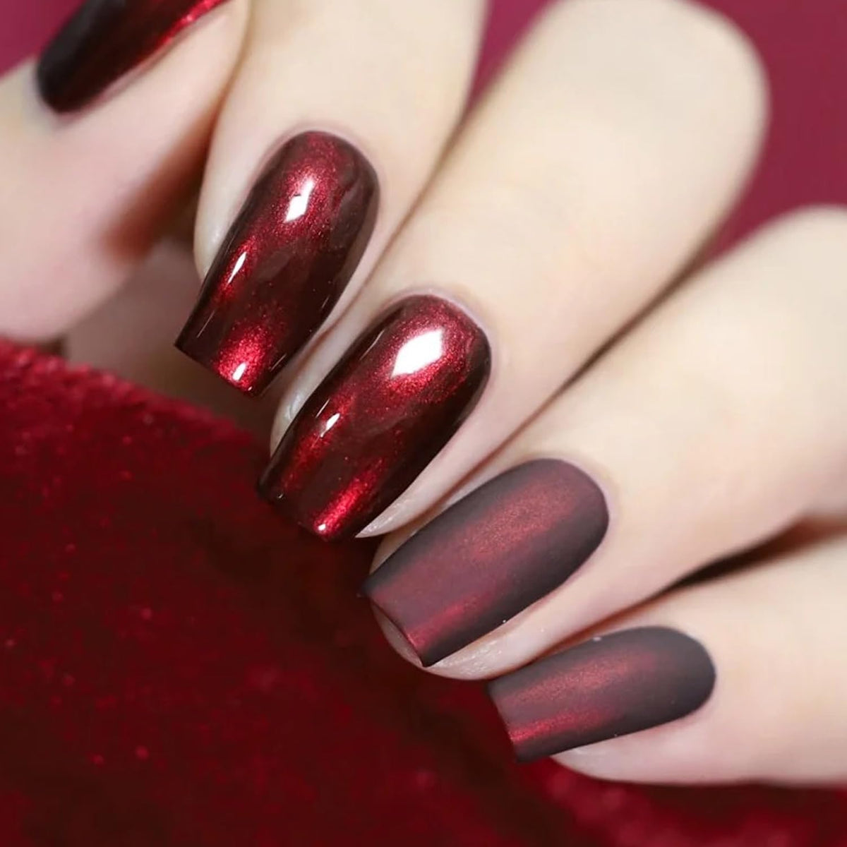 Major Dijit Quick Dry Nail Polish Pearl Wine Red Summer Nail Lacquer for Nail Art Regular Nail Polish 0.41 fl oz.
