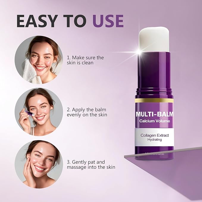 Calcium Multi Balm Stick, Moisturing Stick Hydrating, Friming and Anti-Wrinkle for Eyes, Face and Neck Skin, Tighten and Enhance Skin Elasticity for Woman