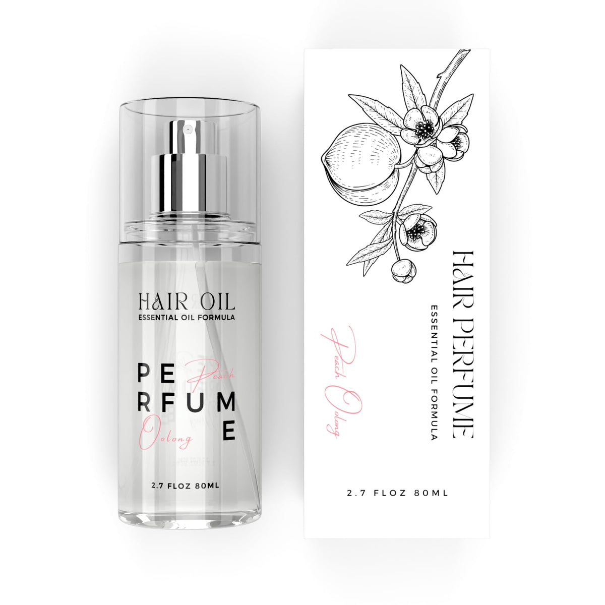 Hair Perfume Oil for Women (Peach Oolong), Argan Oil Heat Protection Spray for Dry, Damaged, Firzzy Hair Care, Long Lasting Fragrance Mist with Keratin & Elastin for Nourish & Smooth 2.7 fl oz