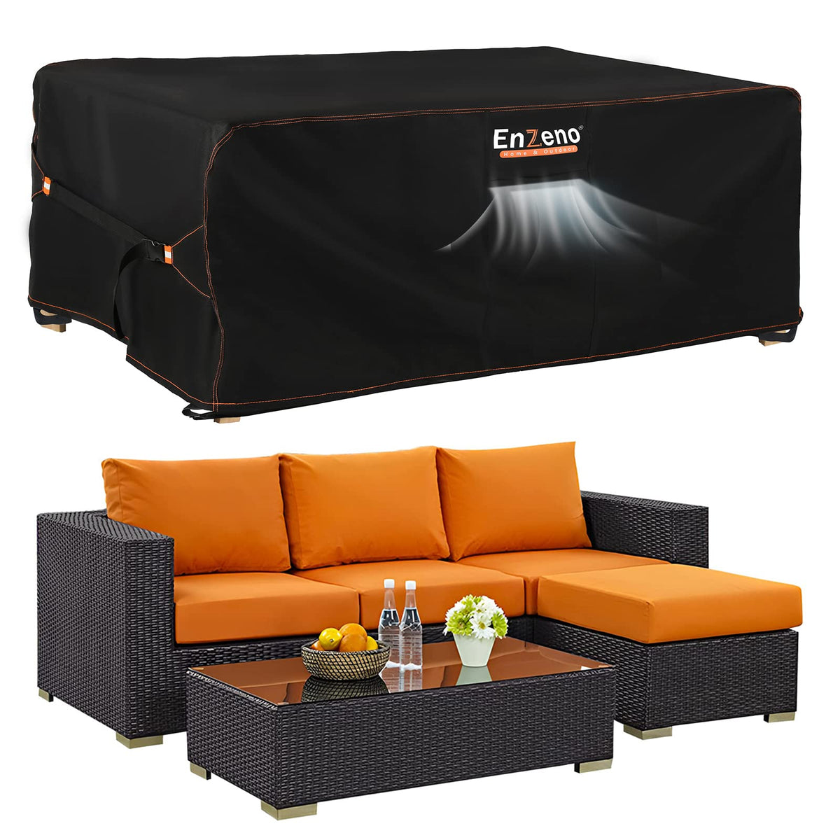 Enzeno Patio Furniture Set Cover Outdoor Sectional Sofa Set Covers Outdoor Table and Chair Set Covers Waterproof 78inch W X 78inch L X 35 inch H…