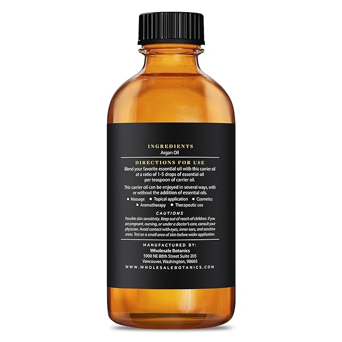 Argan Oil Premium Grade 100% Undiluted Carrier Oil | for Skin, Face, Body, Hair Revitalization | Vegan & Cruelty Free (8 Fl Oz)