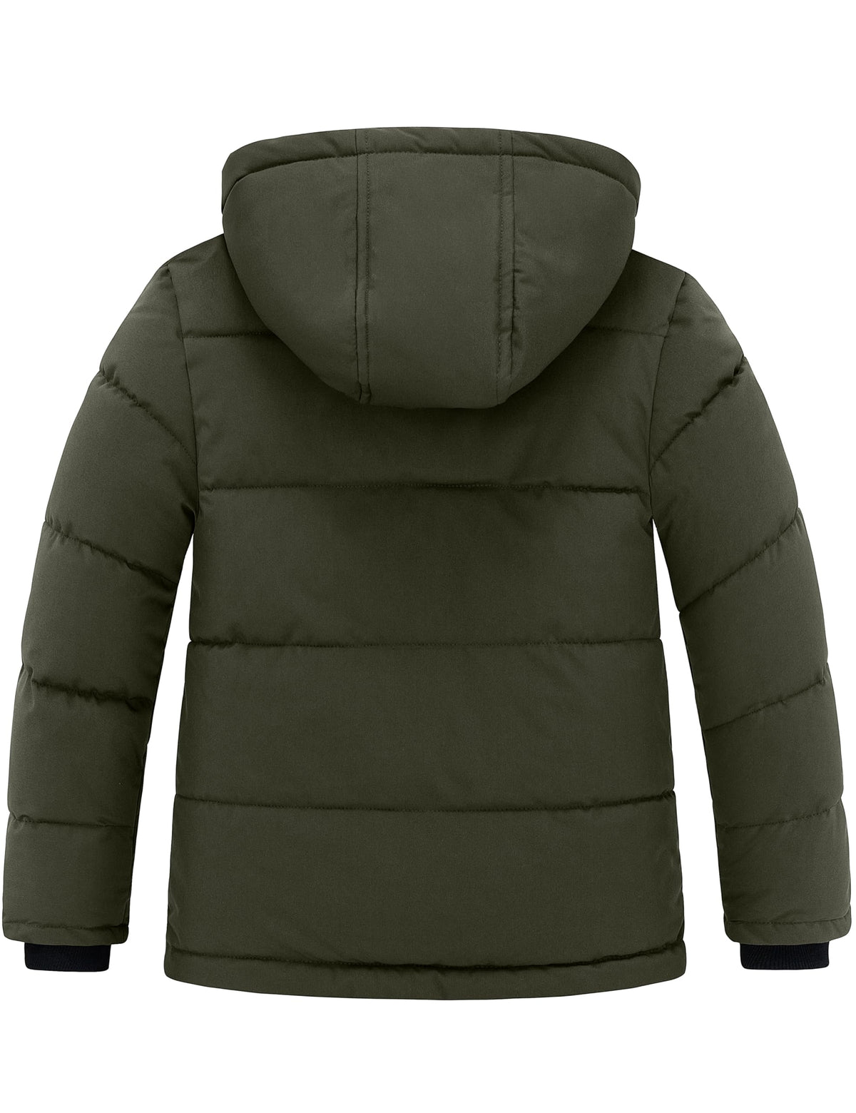 ZSHOW Boys' Windproof Winter Jacket Fleece Lined Padded Puffer Coatt(Army Green,10/12)