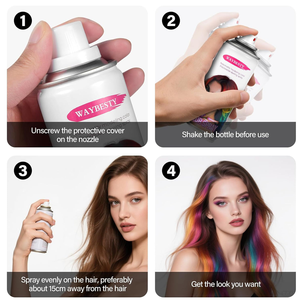 Temporary Hair Color Wax For Kids Women Men, Washable Hair Color Spray Non-Sticky For Cosplay Party DIY, Christmas Party, Halloween Crazy Hair Day (Pink, 4.06 oz)