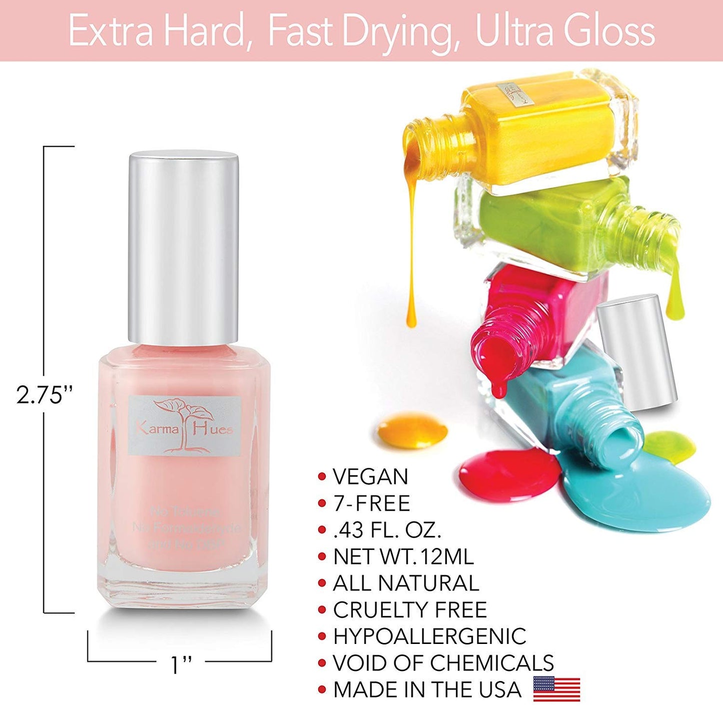 Karma Naturals Nail Polish – Non-Toxic, Vegan & Cruelty-Free (Bali, 0.43 fl oz)