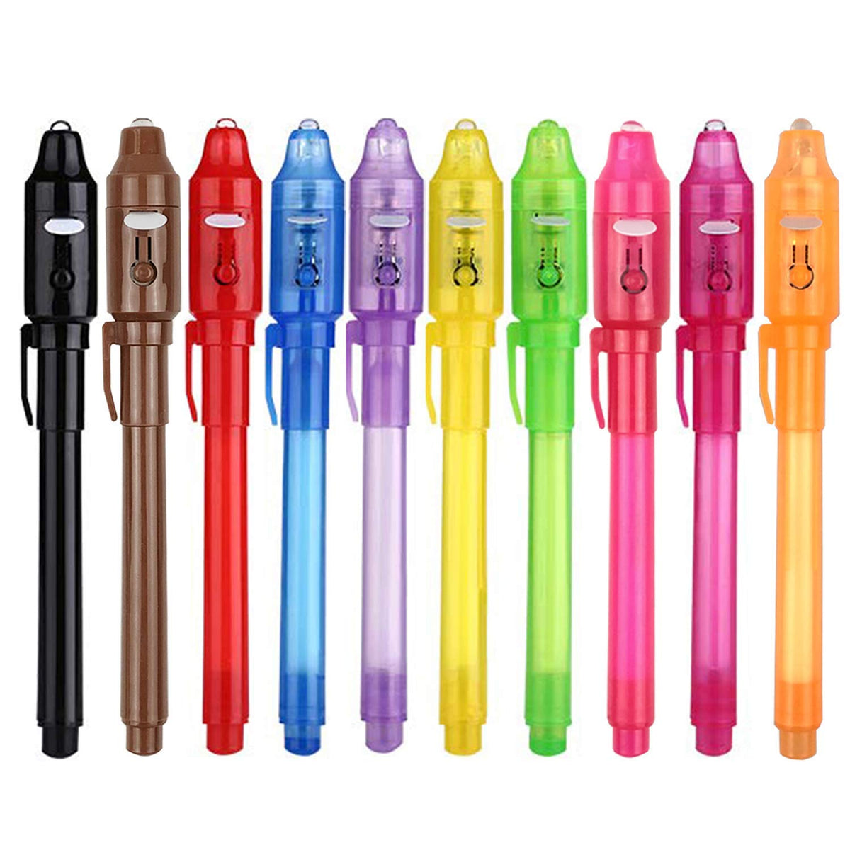 SCStyle Invisible Ink Pen 10Pcs Latest Spy Pen with uv Light Magic Spy Marker Kid Pens for Secret Message and Birthday Party,Writing Secret Message for Easter Day Halloween Christmas Party Bag Gift