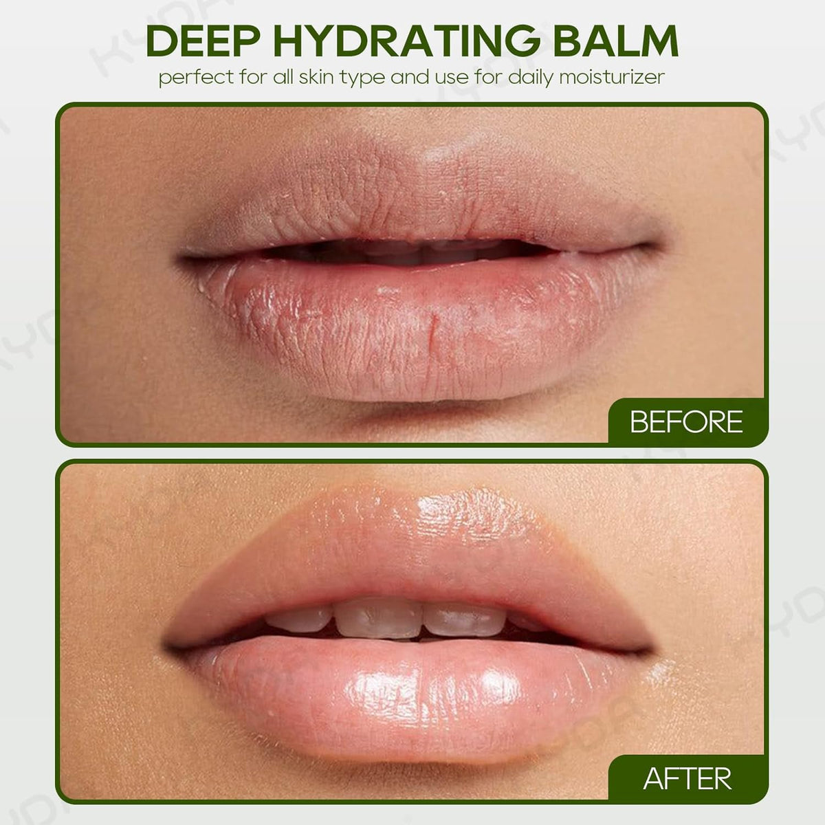 KYDA 3 Pcs Aloe Vera Lip Balm, Deep Hydrating Tinted Lip Balm, Reduce Fine Lines, Daily Lip Moisturizer for Dry Cracked Lips, with Real Aloe Vera, Colorless Finish