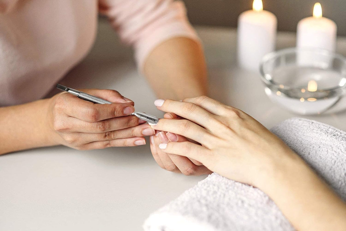 Utopia Care Cuticle Pusher Tool & Spoon Nail Cleaner, Professional Stainless Steel Cuticle Remover & Cutter, Durable Manicure & Pedicure Tool for Finger & Toenails, Silver