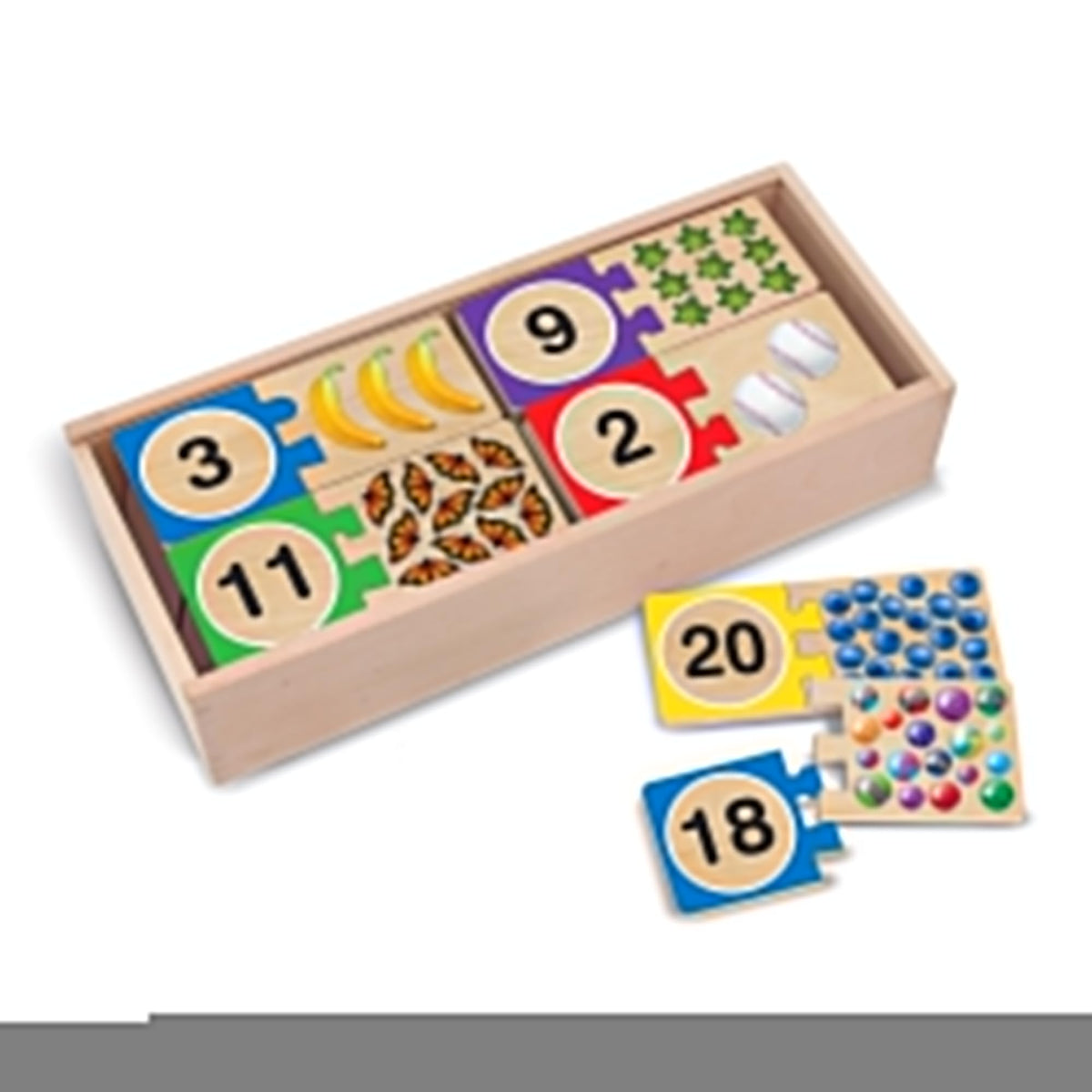 Melissa & Doug Self-Correcting Wooden Number Puzzles With Storage Box (40 pcs)
