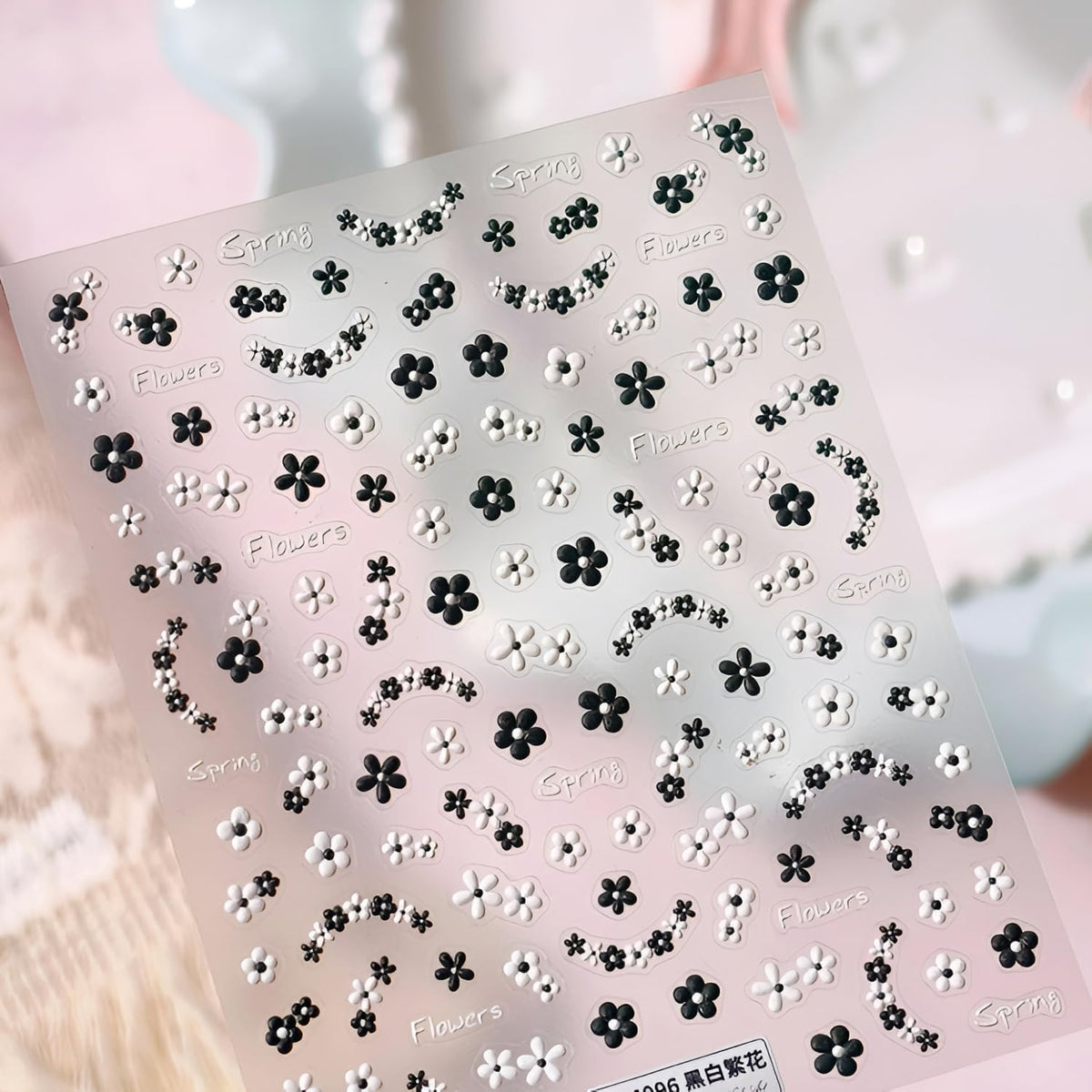 3 Sheets Flower Nail Art Stickers 5D Embossed Colorful Summer Spring Nail Stickers for Nail Art Cute Daisy Nail Decals Self Adhesive Flower Nails Supplies Spring Nail Design for Women Girls