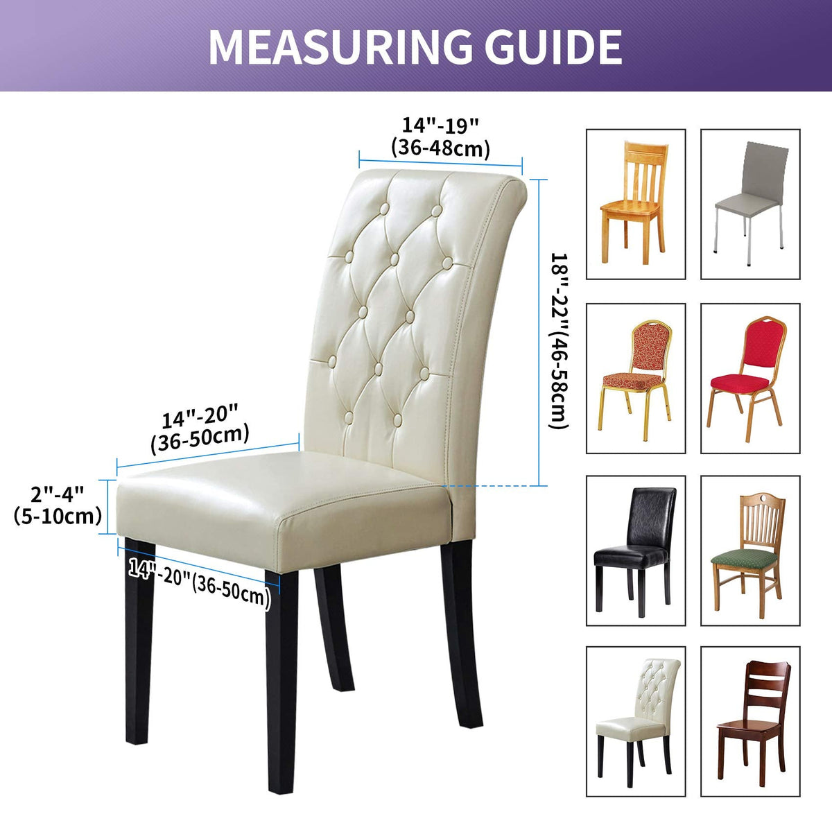 Joccun Chair Covers for Dining Room Set of 4, Dining Chair Slipcovers Stretch Dining Room Chair Covers Seat Protector,Washable Parsons Chair Cover for Home,Banquet(Classic Blue,4 Pack)