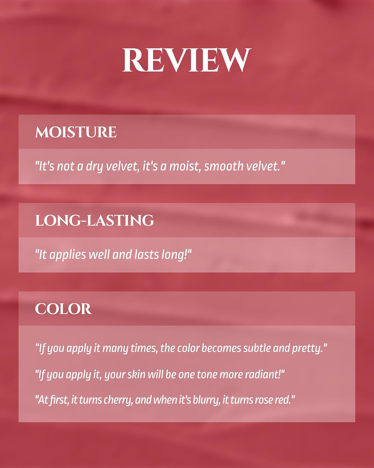 HEVVYMAKEUP Blurring Effect Lip Tint - Airy Velvet Matte Lips - Vegan, Longwear, Vibrant, Buildable Creamy Soft Texture - Korean Lip Makeup, Bloody Kiss, 0.13 fl.oz.