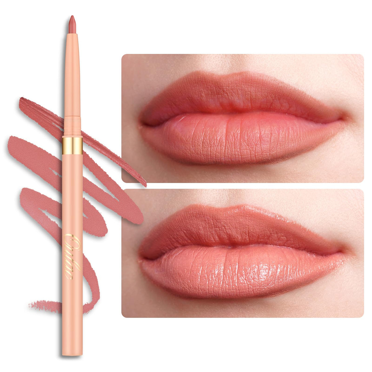 Oulac Waterproof Lipliner Pencil - Smooth and Creamy, Retractable Lip Makeup for Precision Application, Vegan & Cruelty-Free, LL04 Sunlit Peach