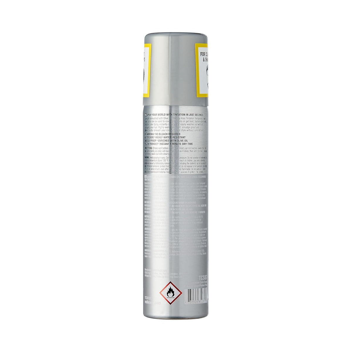 Red by Kiss Tintation Temporary Hair Color Spray 2.82oz, Quick-Dry & Smudge-Proof, Vivid Color Washable Hair Dye, Styling Spray Cosplay Halloween Birthday Party Festival (Platinum Silver)