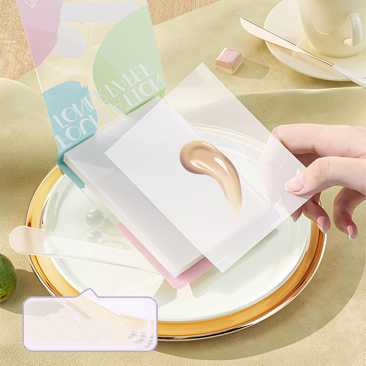 200 Sheets Nail Art Cosmetic Palette Paper Disposable Nail Art Palette Paper Mix Colors for Daily Use