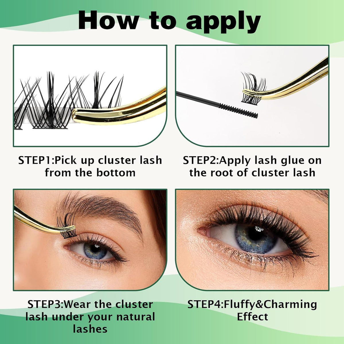 Lash Clusters,96 Pcs Cluster Lashes D Curl 8-18MIX DIY Lash Extensions Eyelash Clusters,KEYYOU Volume Wispy Individual Lashes Soft&Comfortable Easy DIY at Home(Y09,D-8-18MIX)