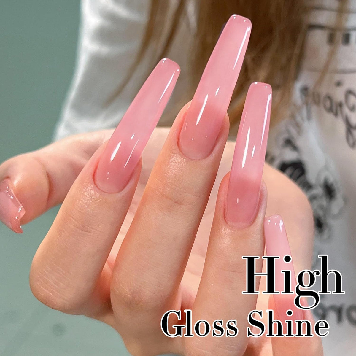 Double Rhythm Gel Polish Translucent Sheer Neutral Natural Light Milky Same Color Same Bottle 15ML Jelly Polish Art DIY at Home (Sheer Pink-A1386)