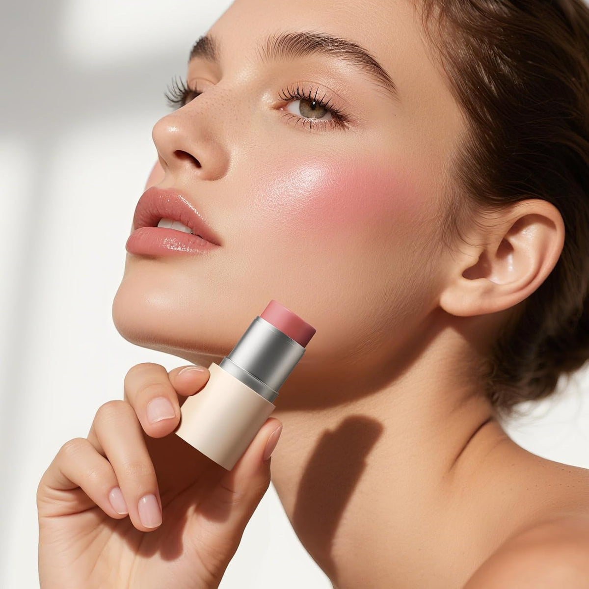 MAANGE Multi-Use Blush Stick, All-in-One Cream Blush for Cheeks, Eyes & Lips Long-Wearing, Blendable Makeup Blush Stick, Creamy & Buildable (B201+R302)