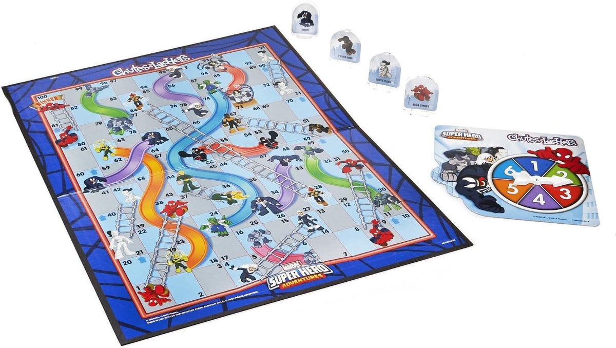 Hasbro Gaming Chutes and Ladders: Marvel Spider-Man Edition Board Game for Kids 2-4 Players, Preschool Games, Ages 3 and Up (Amazon Exclusive)