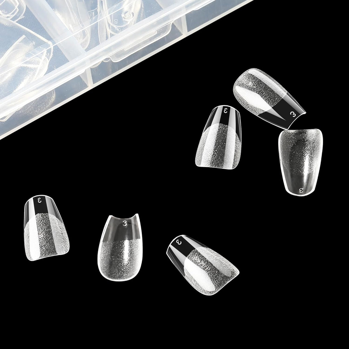 UNA GELLA Short Coffin Nail Tips, 312pcs Short Coffin Gel Nails Tips Pre-shape Half Matte Fake Nails 12 Sizes Full Cover Press on Nails for Acrylic Nail Extension DIY Salon at Home