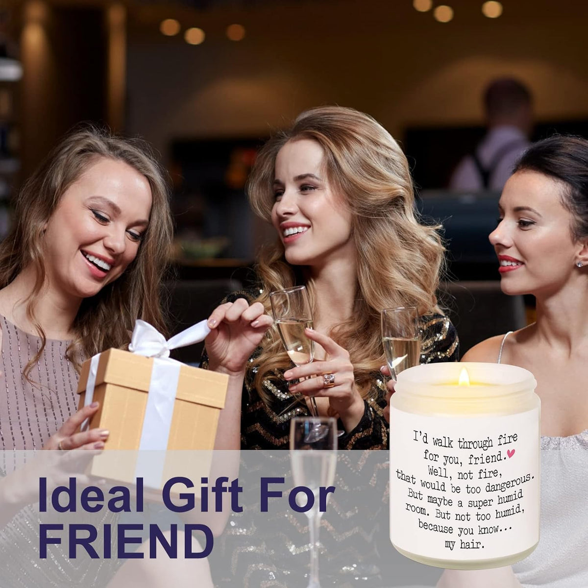 Niyewsor Best Friends Birthday Gifts for Women, Mothers Day Gifts for Friends, Friendship Gift for Women, Funny Bestie Candle for Soul Sister, BFF, Hair Stylist, Handmade,7oz