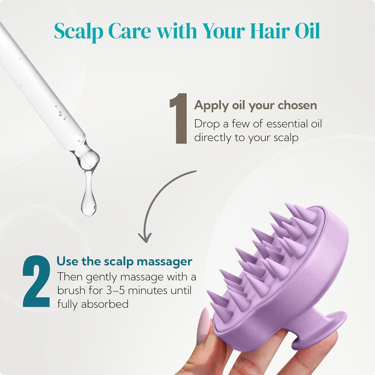 HEETA Scalp Massager 2 Pack for Hair Growth, Soft Silicone Bristles to Remove Dandruff and Relieve Itching, Scalp Scrubber for Hair Care Relax Scalp, Shampoo Brush for Wet Dry Hair, Purple & Green
