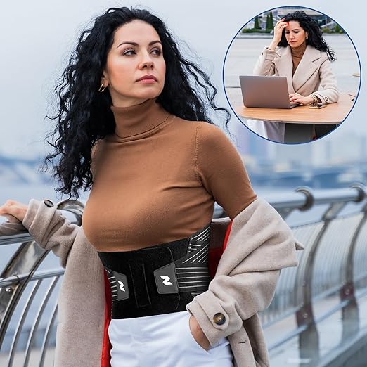 NEENCA Back Brace for Lower Back Pain Relief - Ergonomic Lumbar Support with Removable Steel Stays, Breathable Back Support Brace for Posture Correction, Sciatica, Herniated Disc, Scoliosis, Office Work, Lifting, Exercise (Black, X-Large)