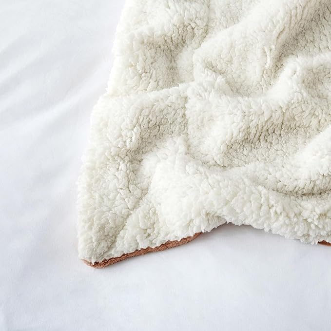 IR Imperial Rooms Camel Sherpa Fleece Throw Blanket for Bed - Wholesale Bulk Pack of 16 Sherpa Blankets - Soft Fluffy Throw Blankets for Hotels, Guest Bedroom, 50x60 Inches