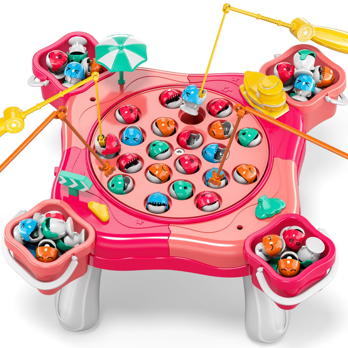 Magnetic Fishing Game for Kids Toddlers 3-5, 70 pcs Fishing Toys for Kids Toddlers 3-5, Fishing Table Toys Board Game Birthday Gifts for 3 4 5 6 7 8 Years Old Kids Toddlers
