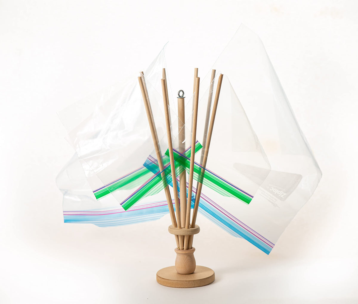 FloWorks Design Plastic Bag and Bottle Dryer - Patented; Multi-Purpose Drying Rack Saves Money and the Planet. Folds for Easy Storage