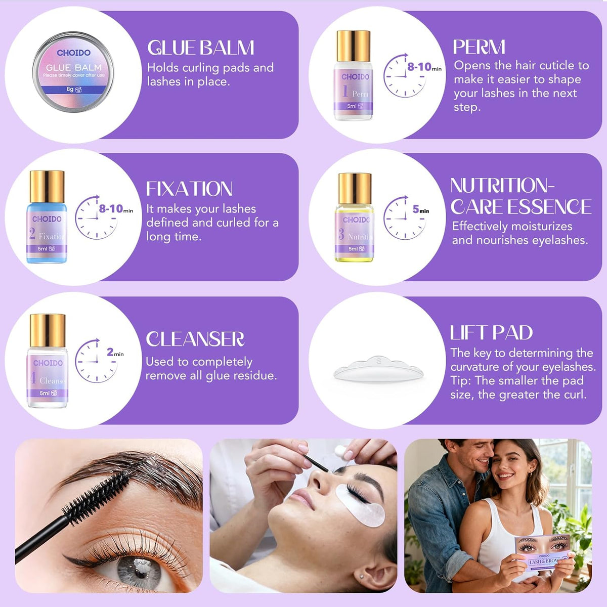 Lash Lift Kit - Eyelash Perm Kit - Eyebrow Lamination Kit, 2 in 1 Professional Eyelash Curling Lash Extension & Eyebrow Lift Kit, Eyelash Lift Kit Easy to Use for Salon & DIY Home Use, Lasts 6-8 Weeks