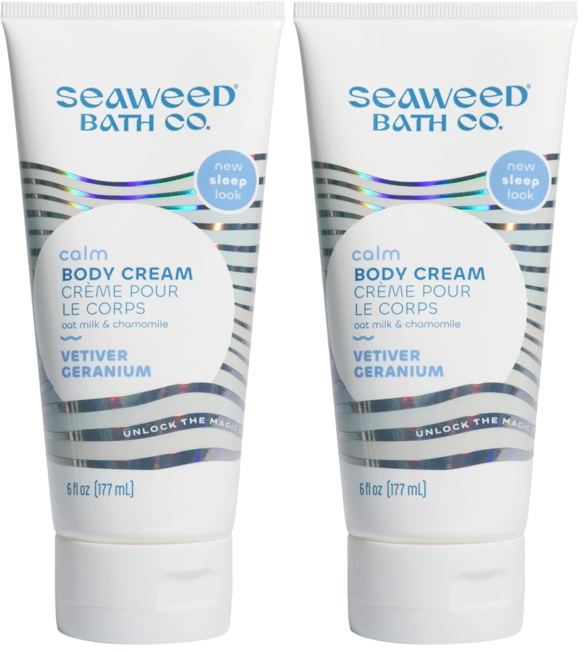 The Seaweed Bath Co. Sleep Body Cream, Calm, Nutrient-Rich Bladderwrack Seaweed, Vegan, Paraben Free, 6 fl. oz. (Pack of 2)