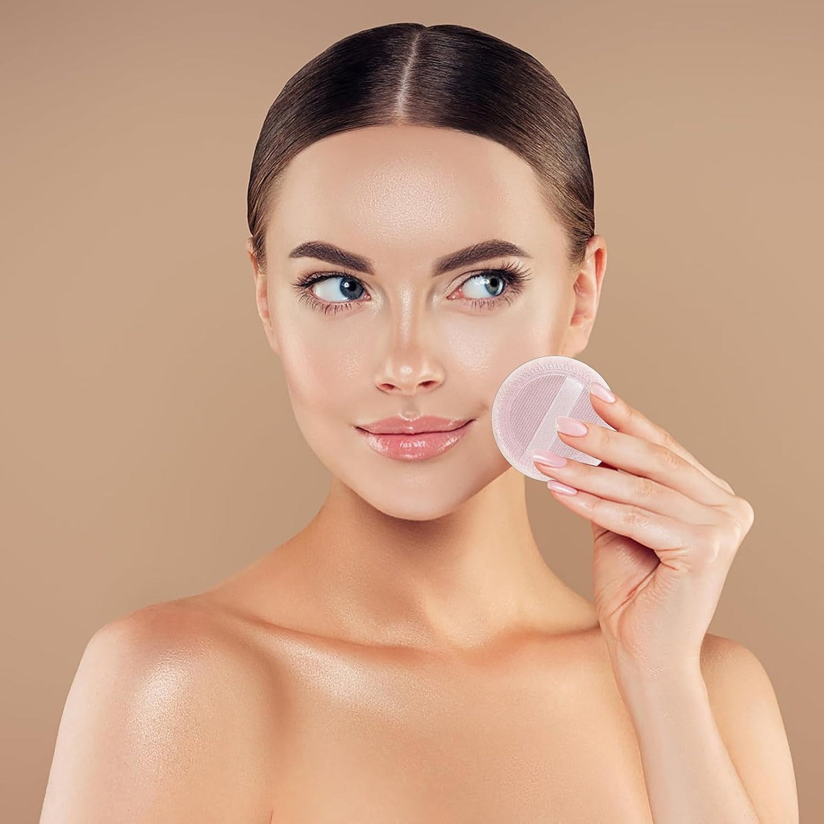 24Pcs Powder Puff Cotton Round Makeup Puff Pads with Strap Face Powder Puffs for Loose and Foundation Cosmetics Sponge Powder Puffs
