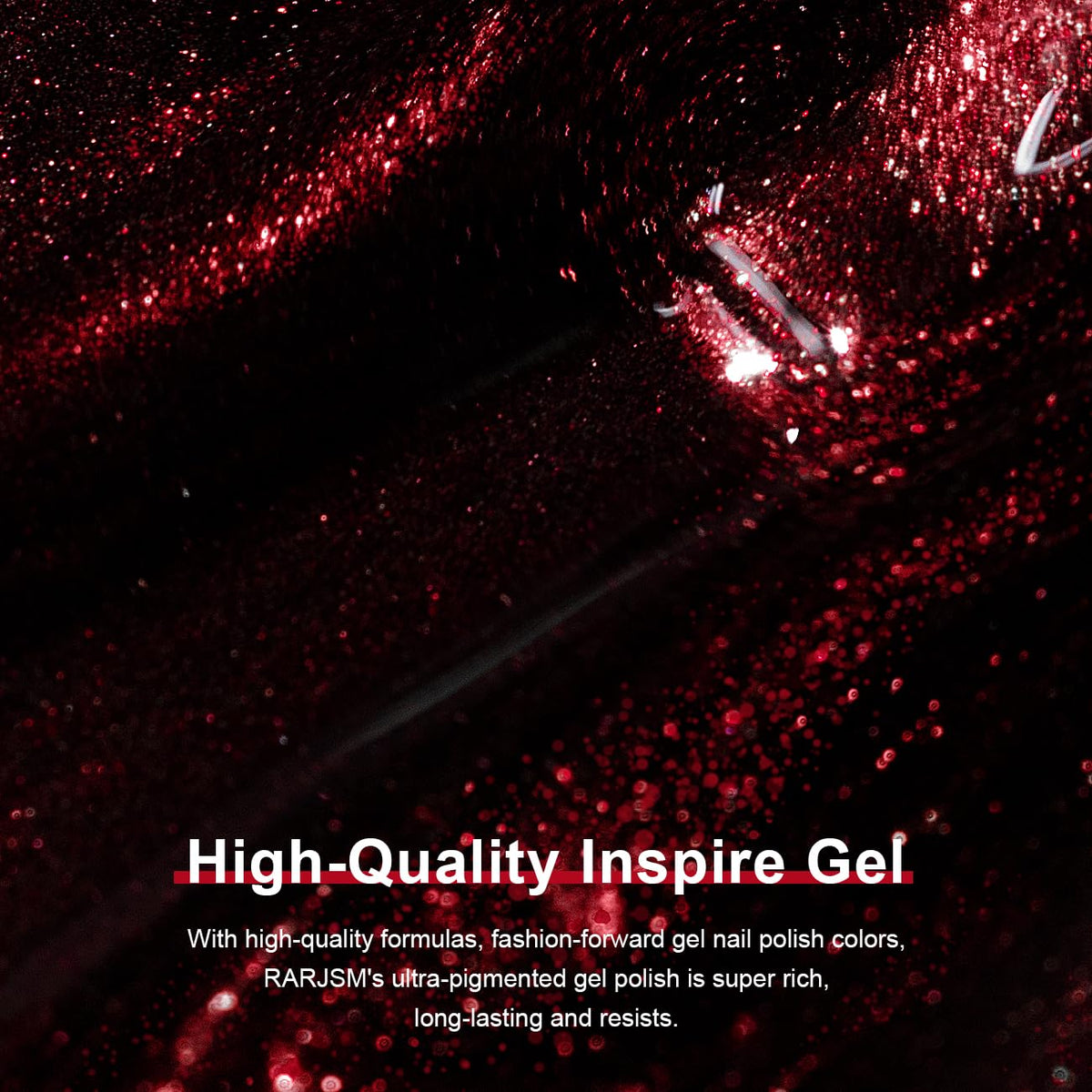 RARJSM Burgundy Cat Eye Gel Nail Polish Diamond Dark Black Red Cateye Velvet Glitter Gel Polish 15ml Single Bottle with Magnet Stick UV LED Curing Requires Soak Off for Home Salon Christmas Manicure