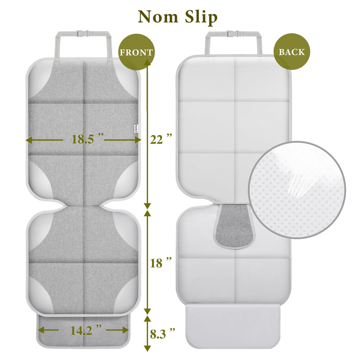 Meolsaek Car Seat Protector, 600d Fabric Waterproof Car Seat Cover with Non-Slip Backing, Under Baby Car Seat from Pressure Marks