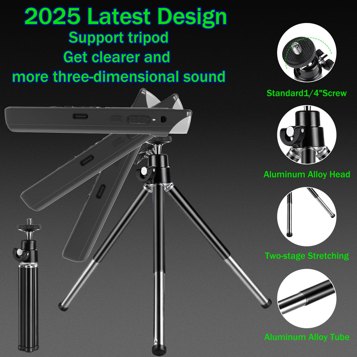 128GB Digital Voice Activated Recorder for Lectures&Meetings,Phone Connected via OTG,9280 Hours Audio Recorder with Tripod Stand,Recording Device with Playback,MP3 Player,Password,Variable Speed